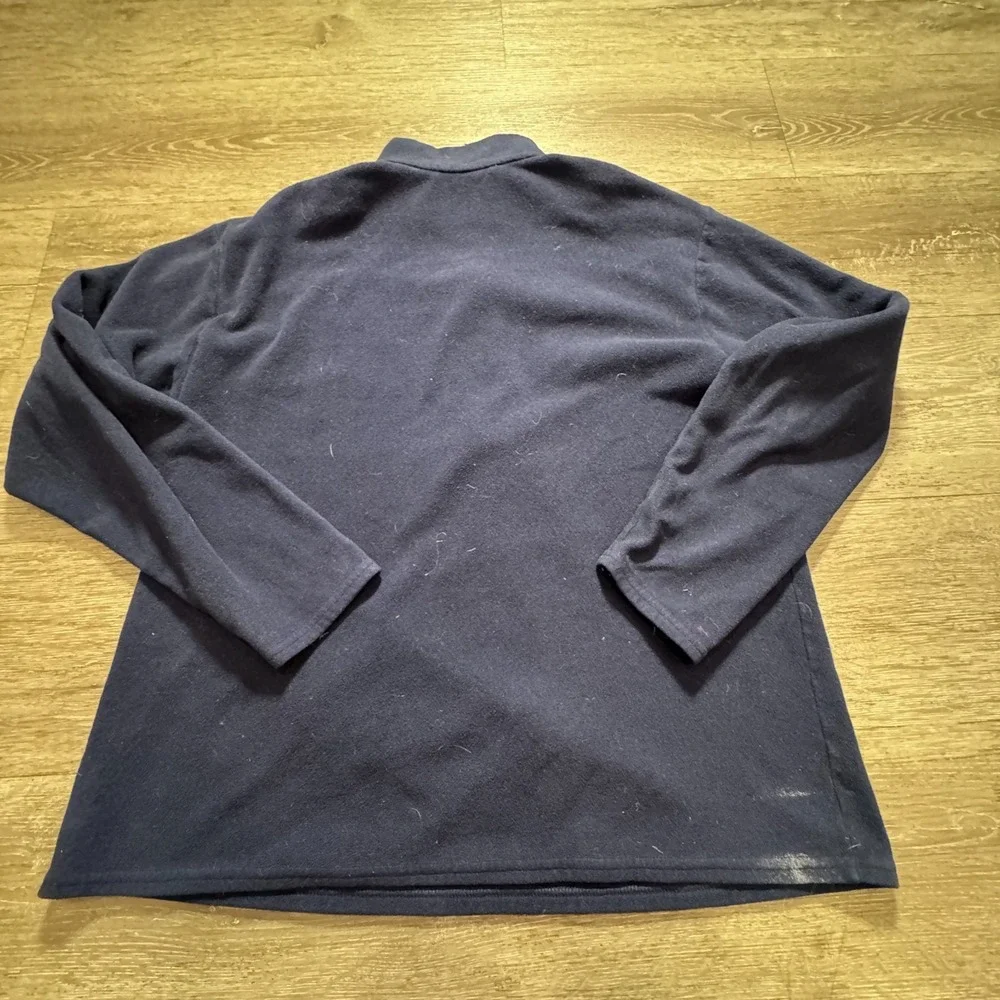 Vintage‎ LL Bean Jacket Mens Large Blue Fleece 1/4 Zip Polartec Outdoor Sweater